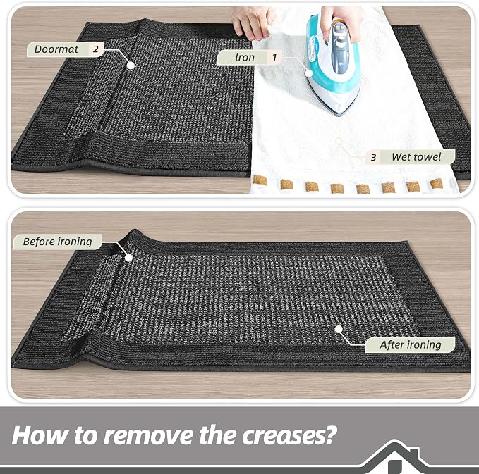 BEQHAUSE Indoor Door Mat 20" x 32", Dirt Trapper Door Mats Non-Slip Entryway