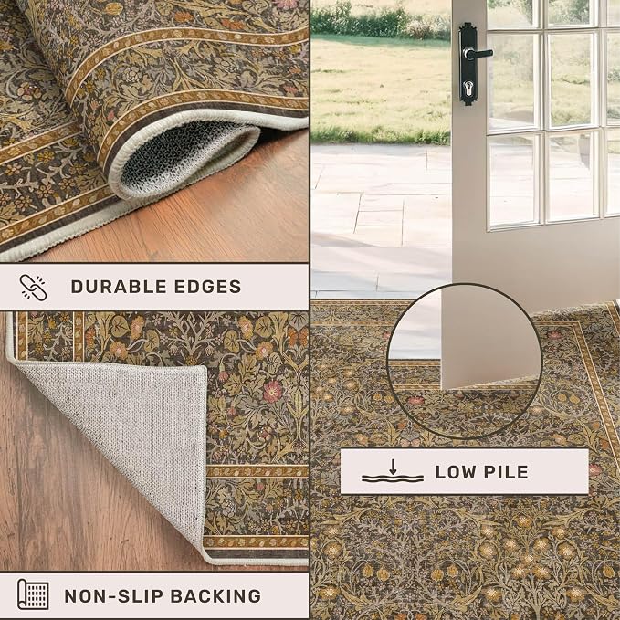 3x12 Extra Long Runner Rugs for Hallways, Vintage Washable Kitchen Floor Mats