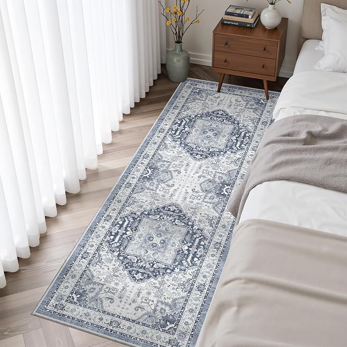 Madane Washable Runner Rug 2x6, Ultra-Thin Non-Slip Non-Shedding Hallway Runner