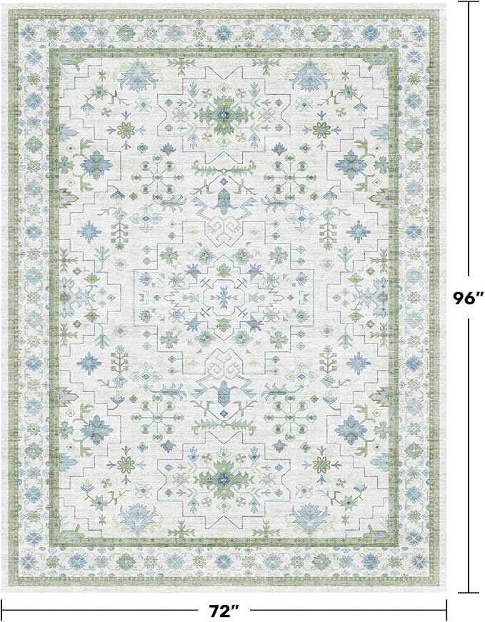 Hazo Haus Cream Oushak 6x8 Bedroom Rug
