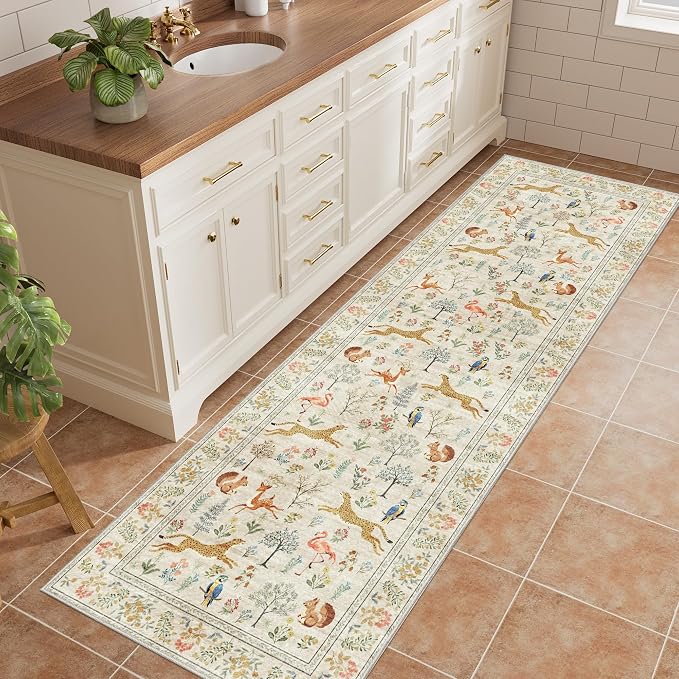 DUKINO 2.6x8 Rug for Hallway, Washable Kitchen Runner Rug