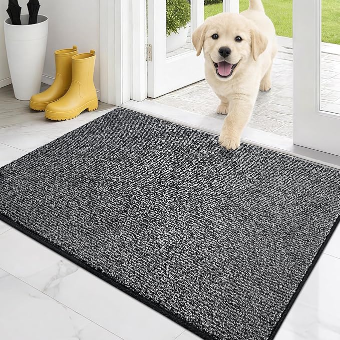 PURRUGS Dirt Trapping Door Mat 24" x 35.5", Non-Slip Machine Washable Entry Rug