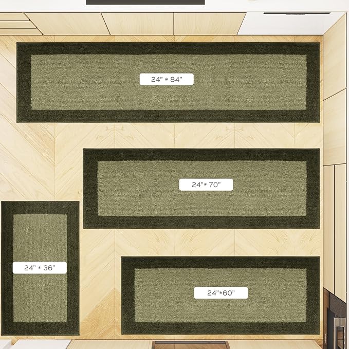 Machine Washable Throw Rug 24" x 36", Non Slip Kitchen Mat