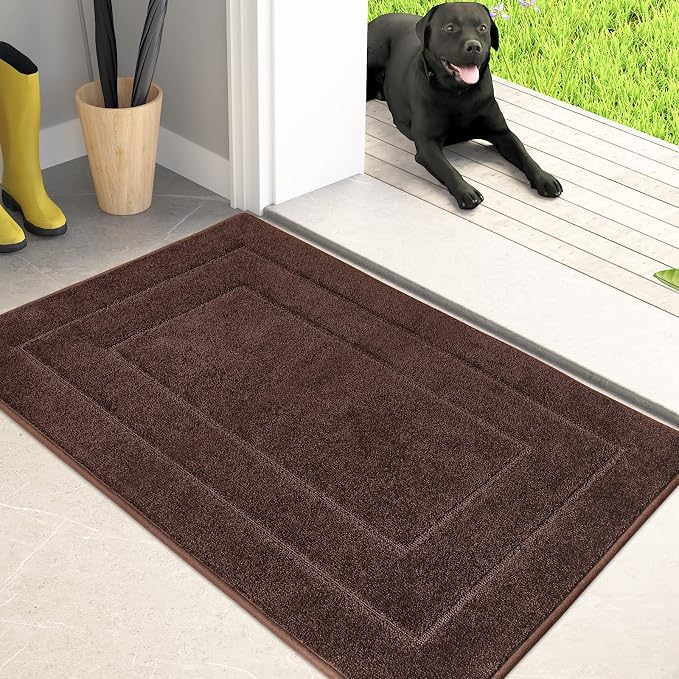 PURRUGS Dirt Trapping Door Mat 24" x 35.5", Non-Slip/Skid Machine Washable