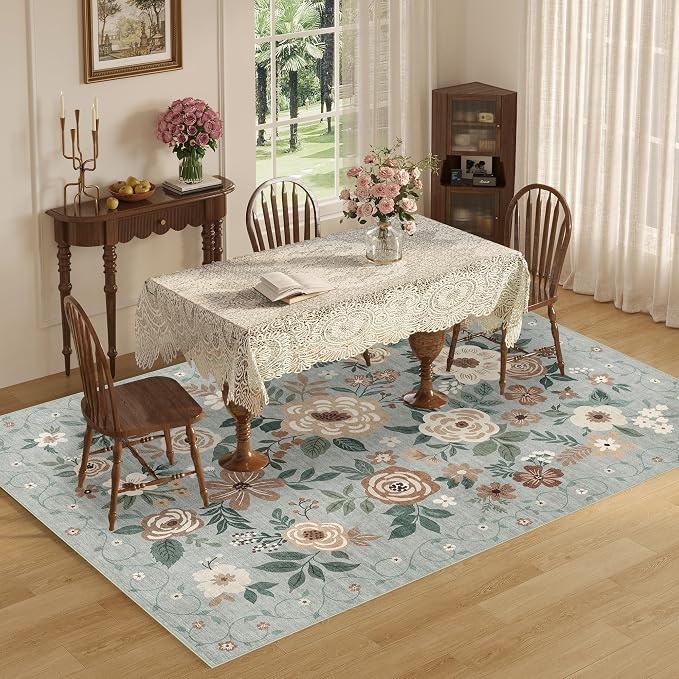 DUKINO 6x9 Area Rug, Floral Rugs