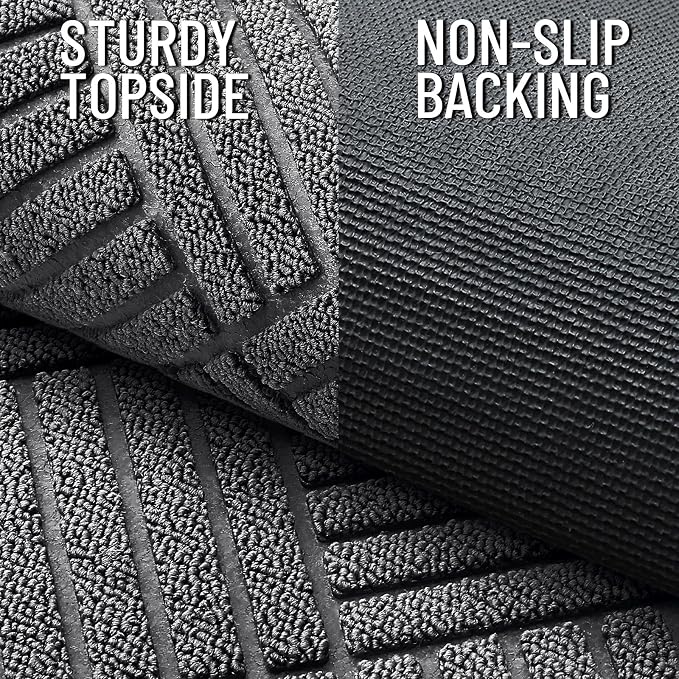 OLANLY Front Door Mat Outside Entrance 33x21, Heavy Duty Sturdy Natural Rubber