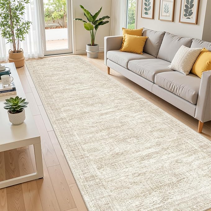Washable Runner Rug 2.5x12, Non-Slip Long Bathroom Rugs Runner