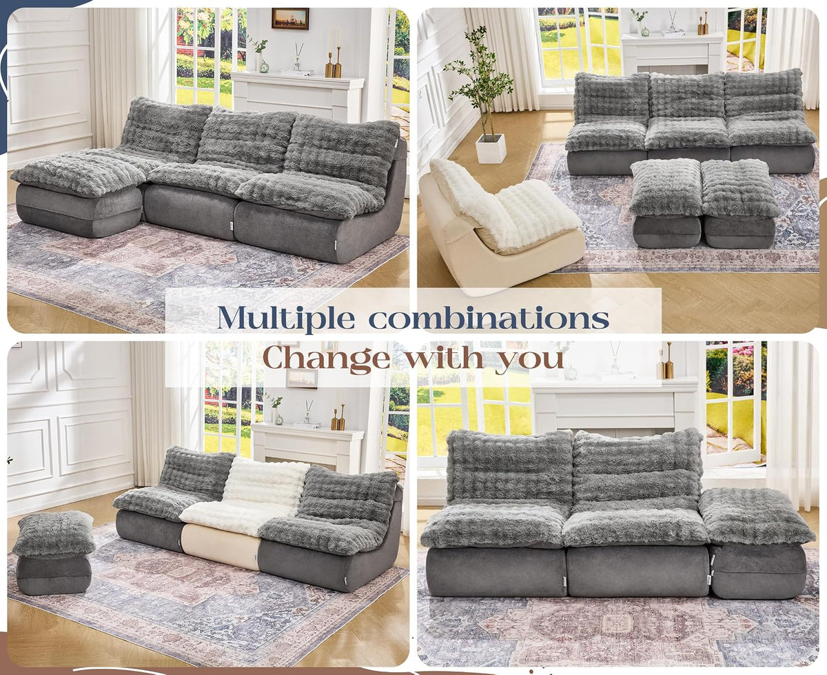 Hobestluk Small Couch Sofa Chaise Lounge Chair Recliner Chair with Footrest