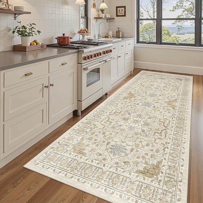 Madane Hallway Runner Rug 4x8 Wide: Washable Thin Runners