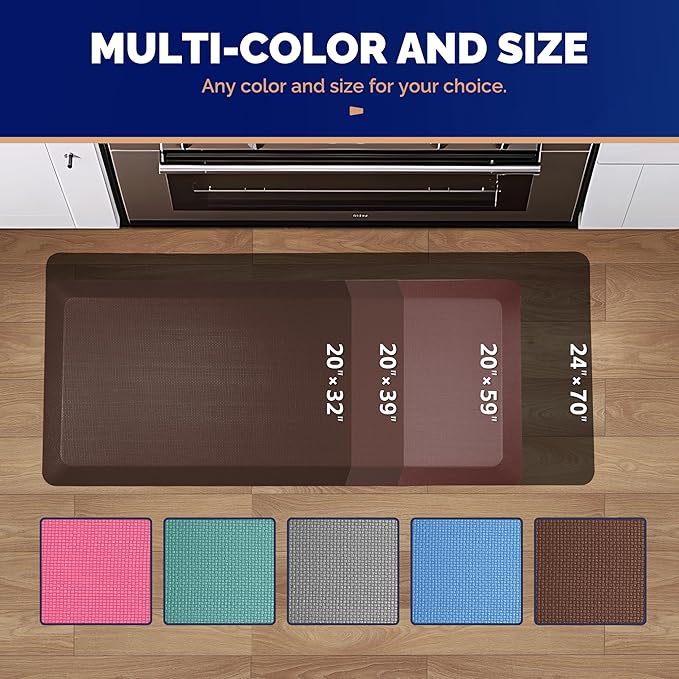FEATOL Anti Fatigue Mat for Standing, 9/10 Extra Thick Ergonomic Standing Desk