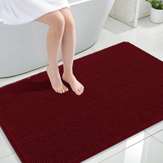 OLANLY Large Bathroom Rugs 44x32, Extra Soft Absorbent Chenille Bath Rugs