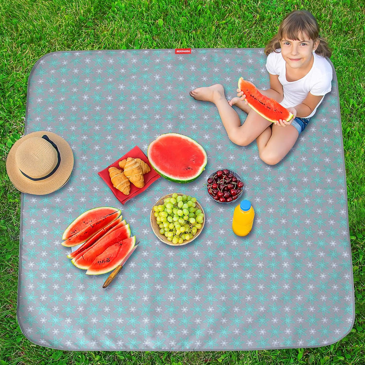 Extra Large Splat Mat, Waterproof Non Slip Floor Splash Mat 54"x72", Flower