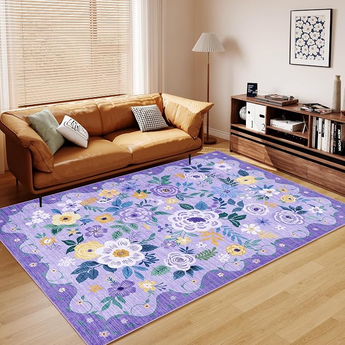 DUKINO 5x7 Area Rug, Floral Rugs