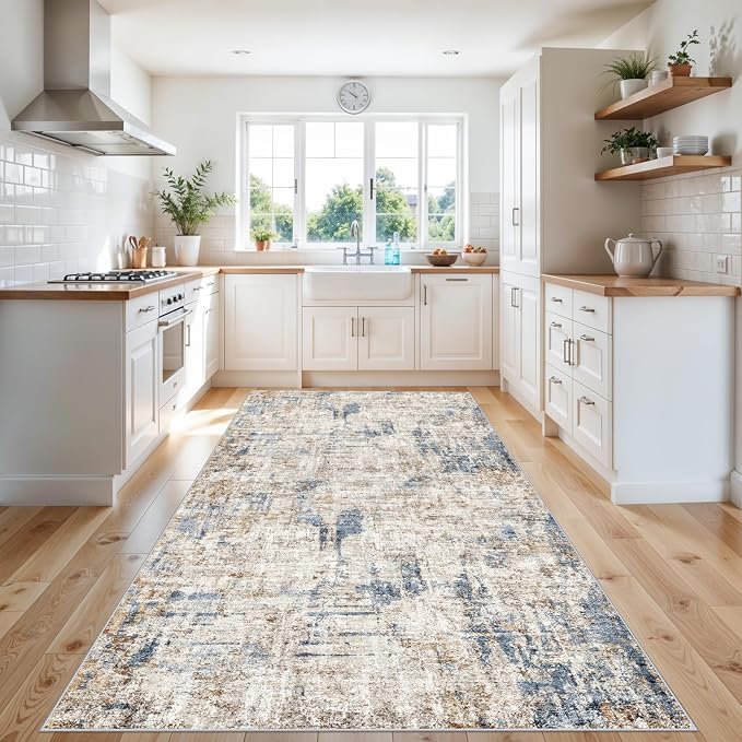 4x12 Wide Hallway Runner Rug – Non-Slip Washable Rubber-Backed Large Carpet