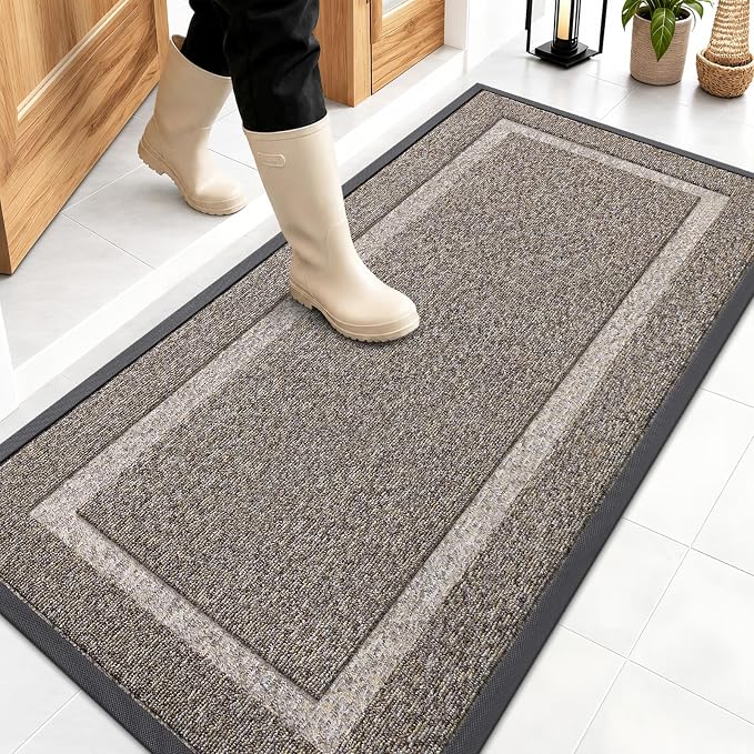 OLANLY Front Door Mat Indoor Outdoor Entrance, Waterproof All-Season,