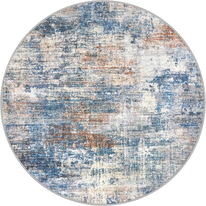 IOHOUZE Round Area Rug 5 Ft Circle Entryway Rugs Round Washable Door Mat Indoor