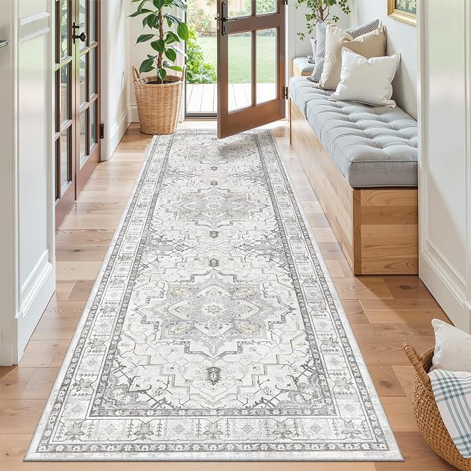 Madane Runner Rug 2'6''x8' Kitchen Runner, Hallway Runner Printed Vintage Rug