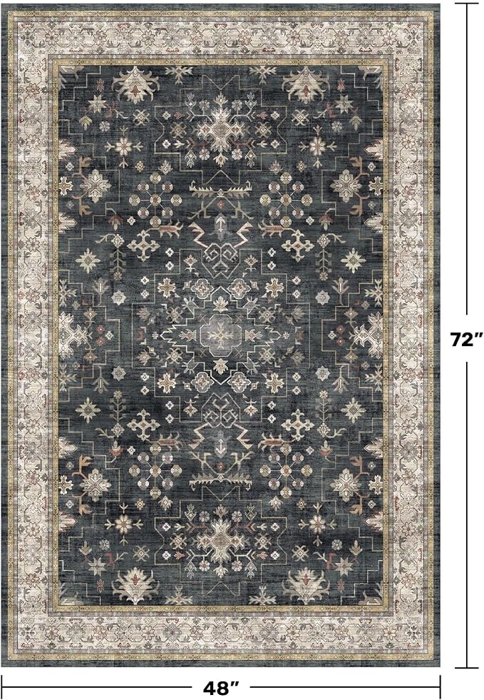 Boho Washable 4x6 Entryway Rug