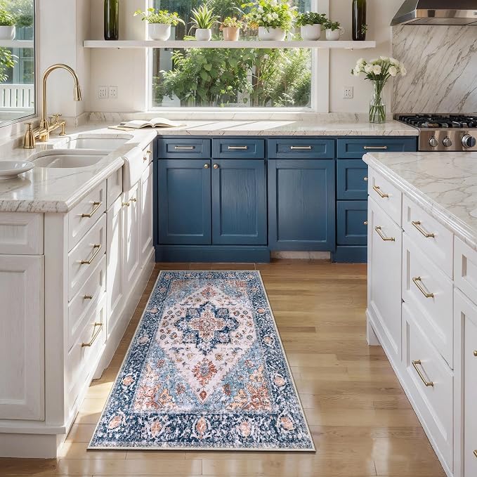 SERISSA 2x4 Boho Rugs for Entryway, Washable Non-Slip Kitchen Runner Rug