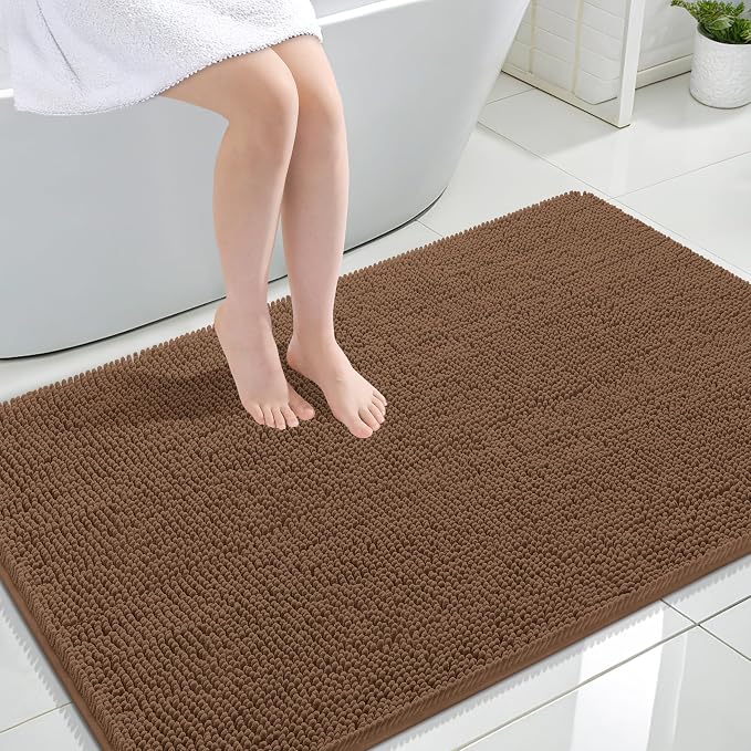 OLANLY Large Bathroom Rugs 44x32, Extra Soft Absorbent Chenille Bath Rugs