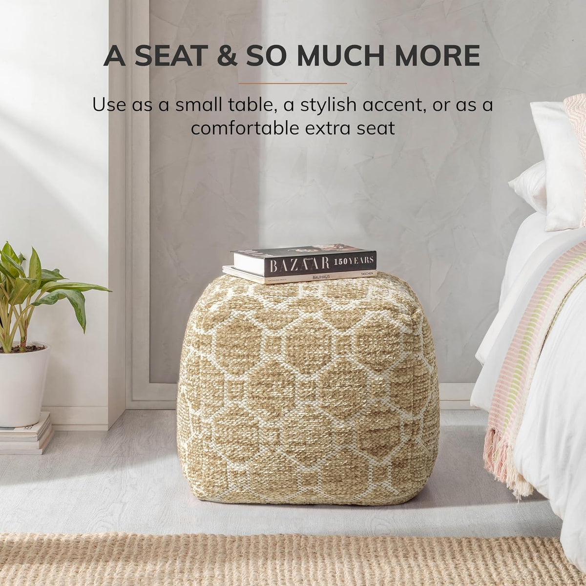 Anji Mountain 20" H x 20" W Handmade Pouf Ottoman for Living Room & Couch