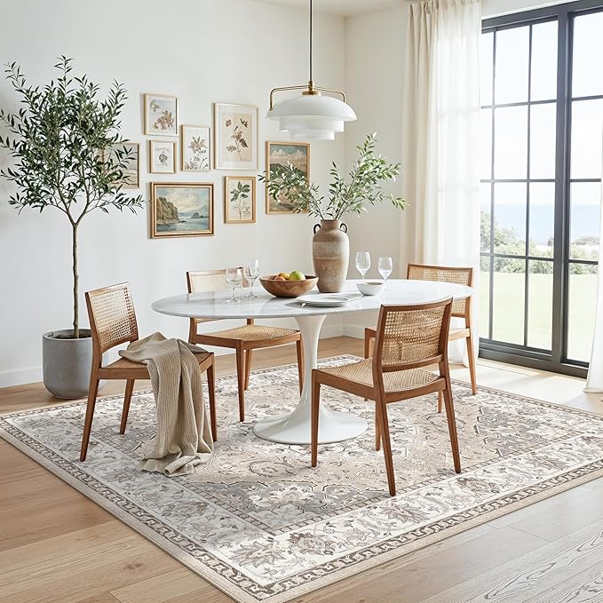 4x4 Washable Square Area Rug: Soft Entryway Kitchen Carpet
