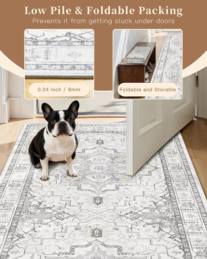 Madane Runner Rug 2'6''x8' Kitchen Runner, Hallway Runner Printed Vintage Rug