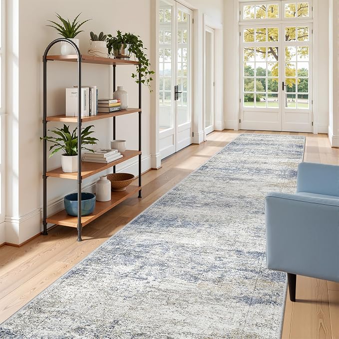 3x16 Washable Runner Rug for Hallway, Non-Slip Long Hallway Runner for Entryway