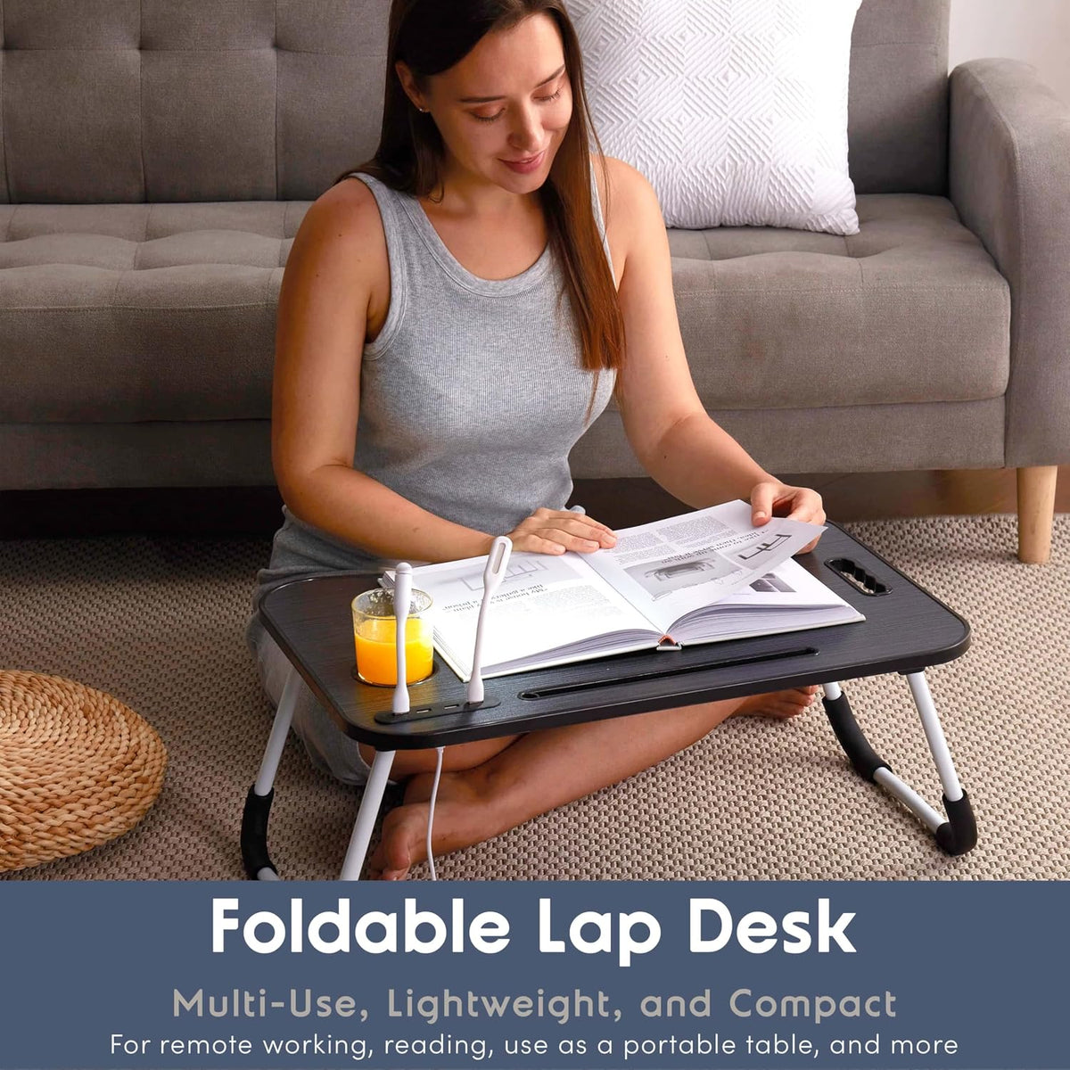 Nestl Laptop Lap Desk, Bed Tray with USB Port Laptop Stand for Bed 24"x16"
