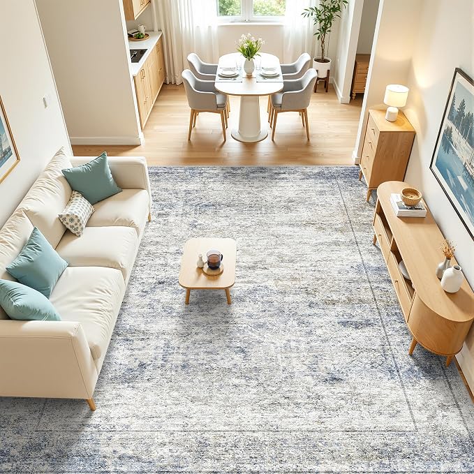 8x10 Area Rugs for Living Room, Non-Slip Backing Large Washable Rug for Nursery