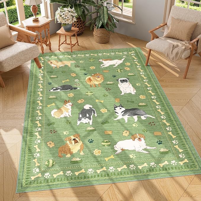 DUKINO 4x6 Area Rug, Non Slip Washable Rug