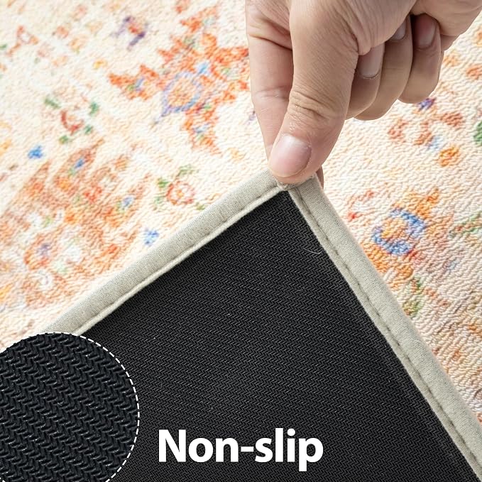 AREDO Runner Rug with Non Slip Rubber Backing, Washable Soft Floor Carpet