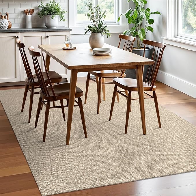 EARTHALL Washable Area Rugs 5x7 Ft Non Slip Living Room Rugs Cotton Rubber