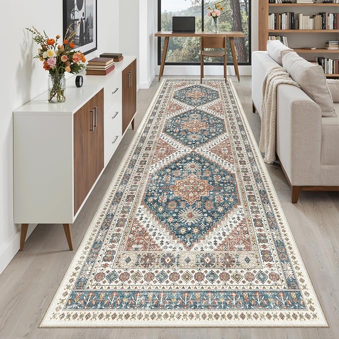 Madane Hallway Rug 3x10, Kitchen Rugs Washable Entryway Rug Vintage Kitchen