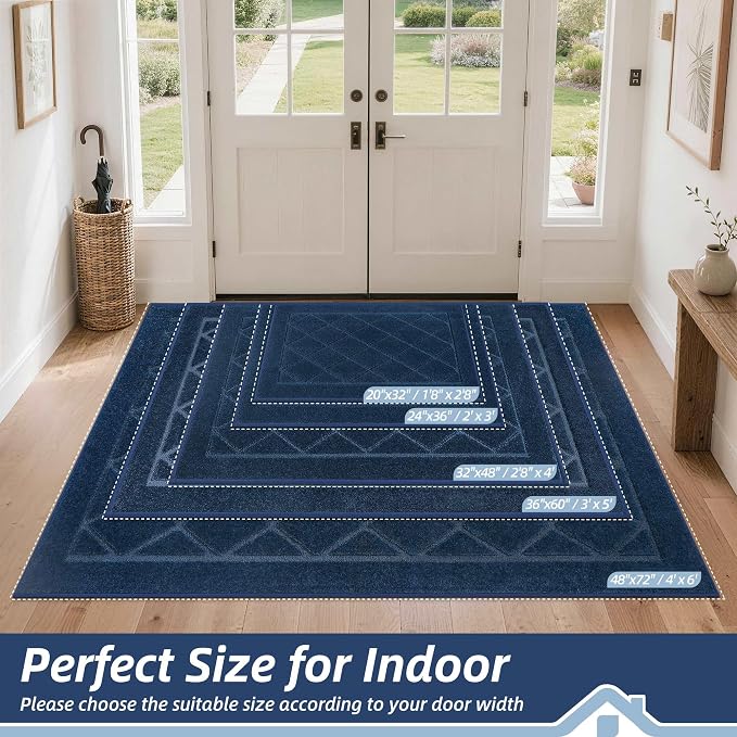 BEQHAUSE Dirt Trapper Door Mat 20" x 32", Doormat Non-Slip Entryway Rugs