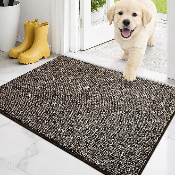 PURRUGS Dirt Trapping Door Mat 20" x 31.5", Non-Slip Machine Washable Entry Rug