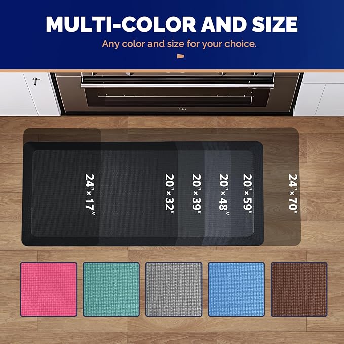 FEATOL Anti Fatigue Mat for Standing, 9/10 Extra Thick Ergonomic Standing Desk