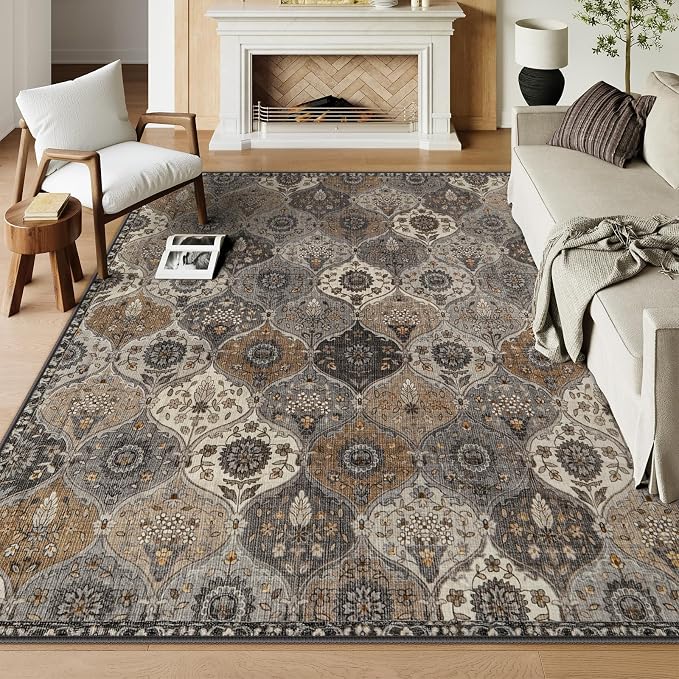 Lahome Moroccan Washable Area Rugs 8x10, Soft Vintage Oriental Rug