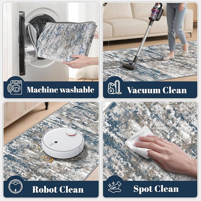 Washable Carpet Runners for Hallway 16ft-Non Slip Floor Runners for Dogs