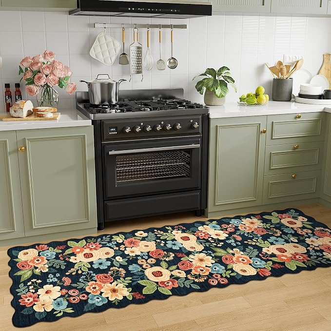 DUKINO 2.6x8 Runner Rug for Hallway, Washable Kitchen Rug