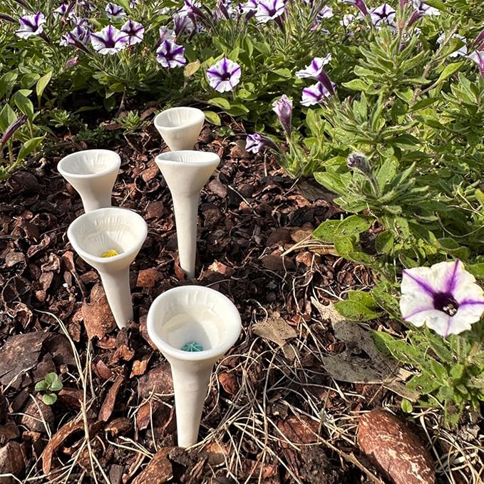5 Pack, Bee Watering Station, 100% Handmade Porcelain, Bee and Butterfly Feeder