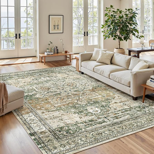 Soalmost 6x9 Area Rugs for Living Room Non-Slip Washable Rugs 6x9 Vintage Rug