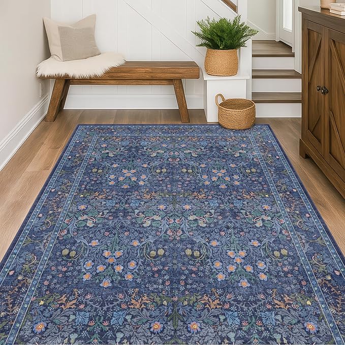 Dark Navy Blue Living Room Rug 5x7 Area Rug