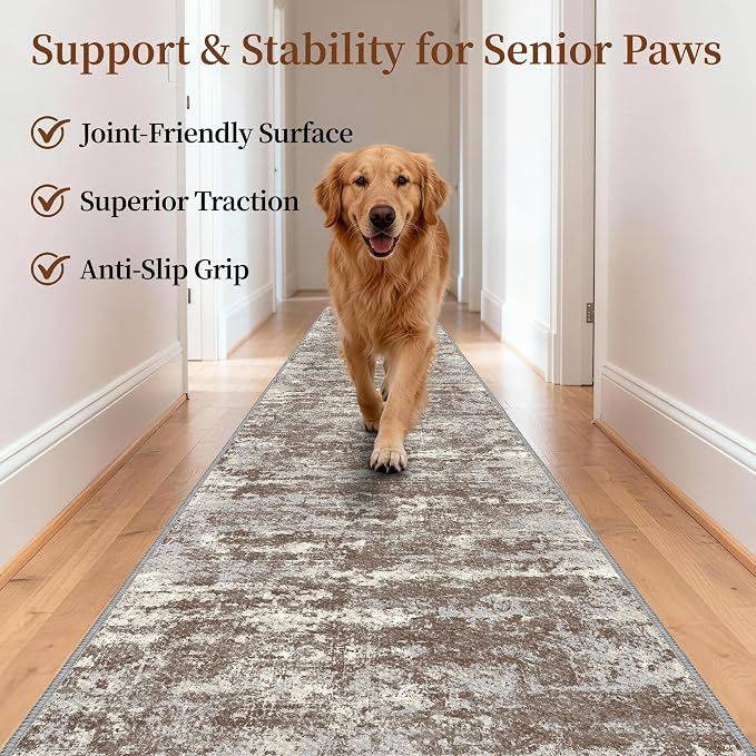 Runners for Hallways Ultra Non-Slip 2x10 Long Runner Rugs Washable Abstract