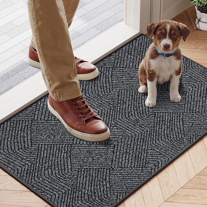 Indoor Door Mat 17"x30", Low-Profile Welcome Front Door Mat Indoor Entrance