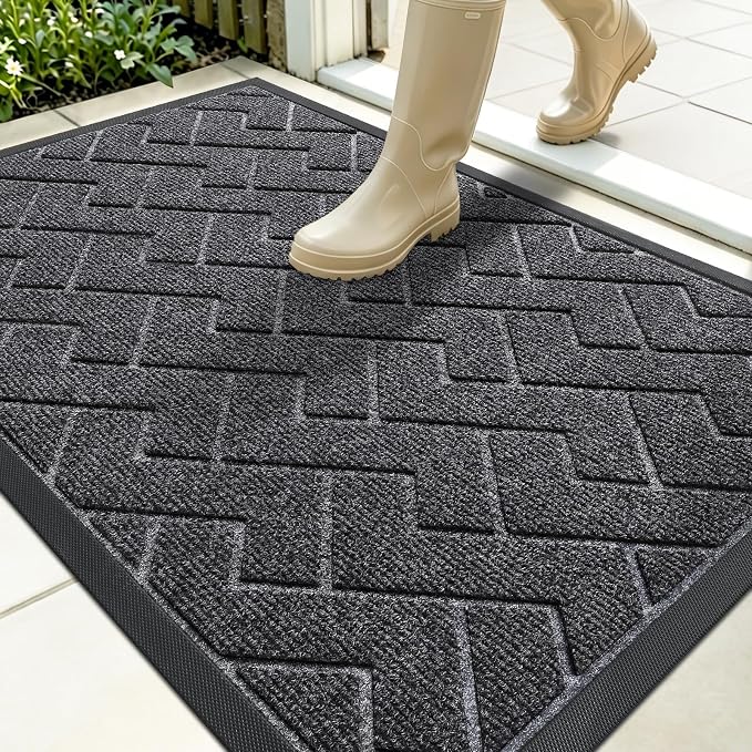OLANLY Front Door Mat Indoor Outdoor Entrance, Waterproof All-Season,