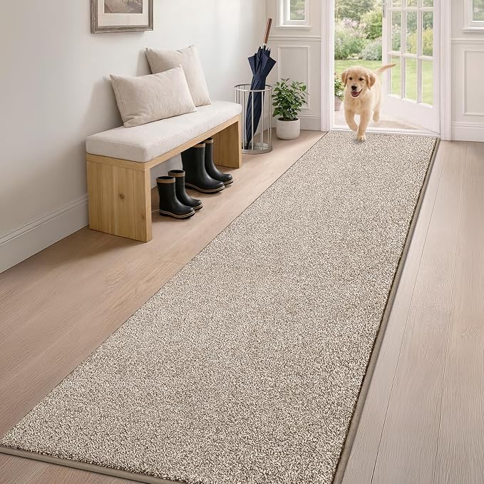 PURRUGS Dirt Trapping Door Mat 24" x 84", Non-Slip Machine Washable Entryway Rug