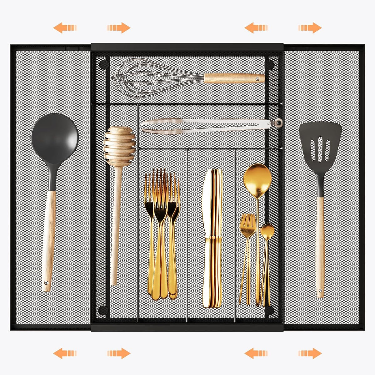 Sedegn Silverware Organizer Metal Mesh, Large Drawer Organizer