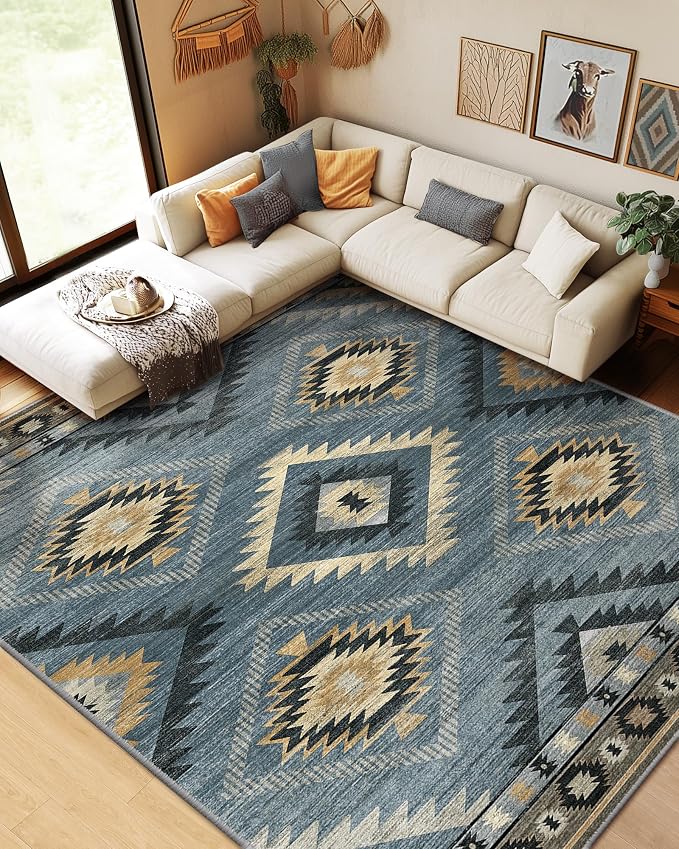 BESTSWEETIE Area Rug 5x7 Rug Machine Washable Rug Non-Slip Low Pile Print