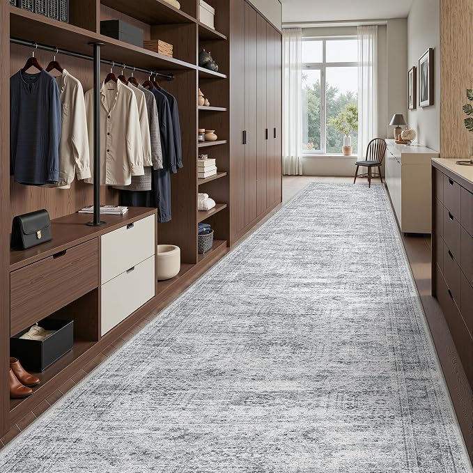 3x14 Washable Runner Rug for Hallway, Non-Slip Long Hallway Runner for Entryway
